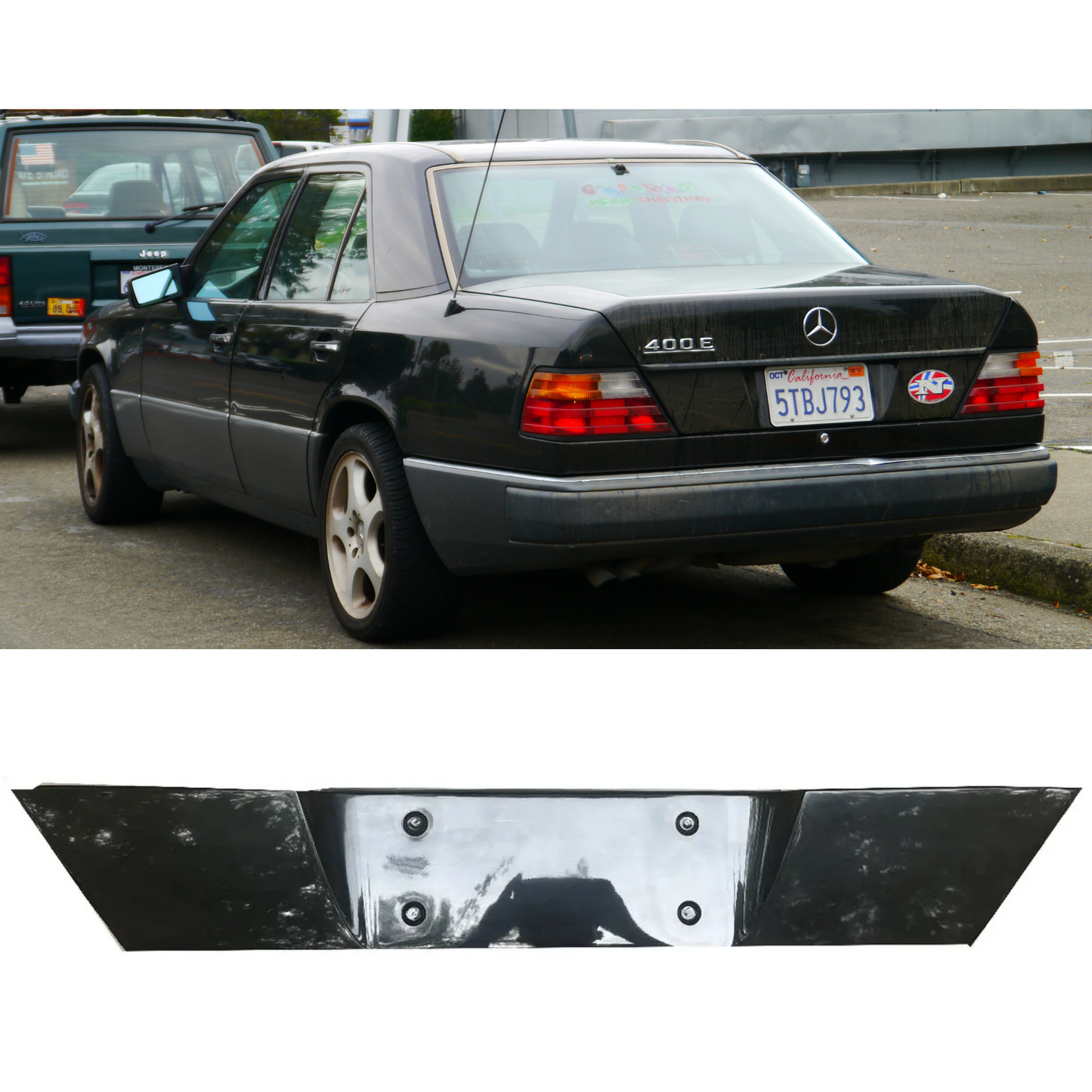 Mercedes 124 1987 - 93 Sedan Trunk USA Lisence Plate Panel, Black, C124, Blend